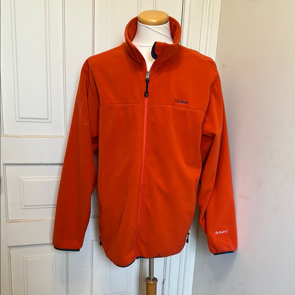 L.L. Bean Men’s Orange Fleece Jacket Never Worn